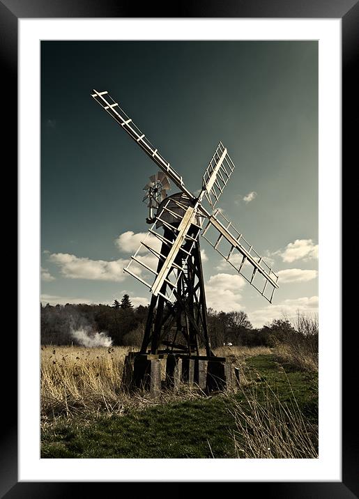 Boardman's Windmill, Post Mill, How Hill Framed Mounted Print by Stephen Mole