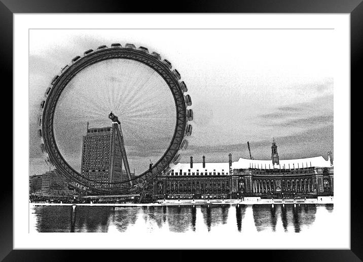 London Eye Art Framed Mounted Print by David Pyatt