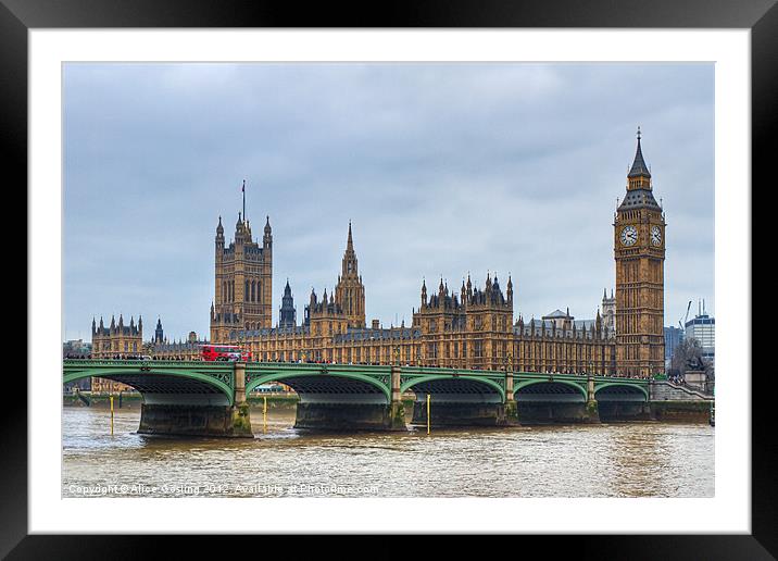 Big Ben and Westminster Bridge Framed Mounted Print by Alice Gosling