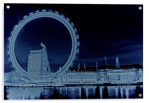 London Eye Art Acrylic by David Pyatt