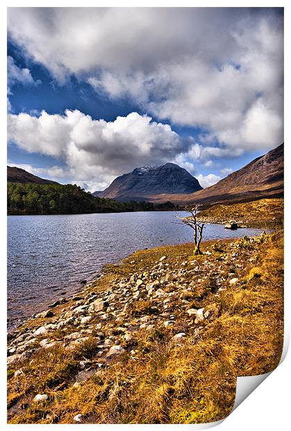 Liathach from Loch Clair Print by Jacqi Elmslie