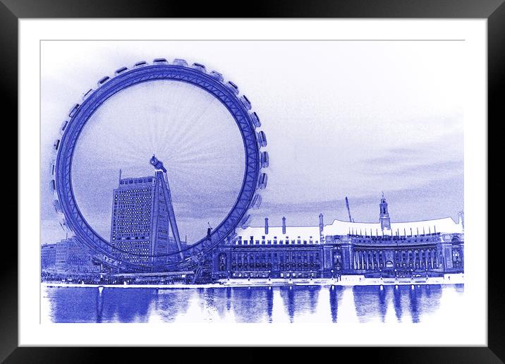 London Eye Art Framed Mounted Print by David Pyatt