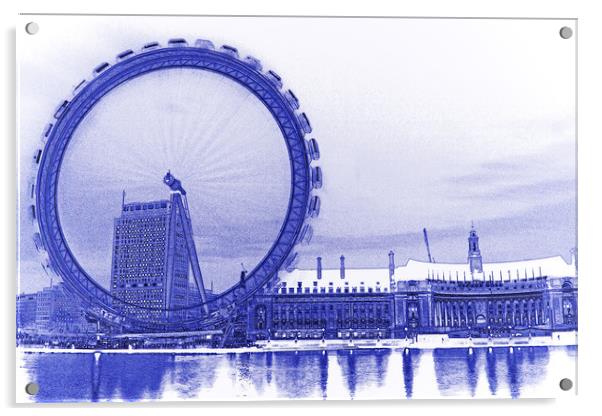 London Eye Art Acrylic by David Pyatt