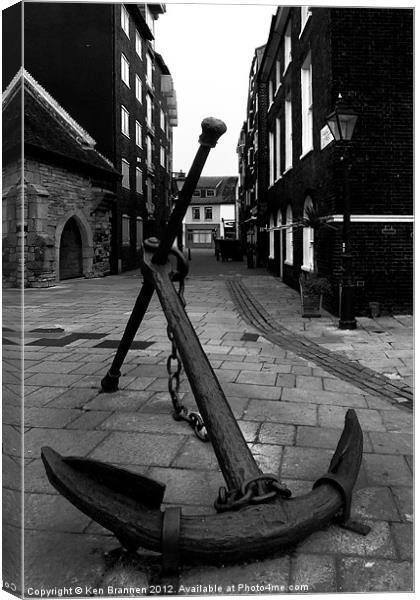 Anchor in Poole Quay Canvas Print by Oxon Images