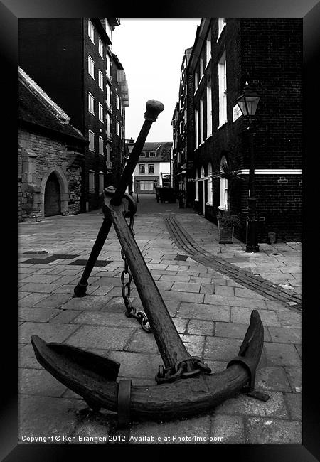 Anchor in Poole Quay Framed Print by Oxon Images