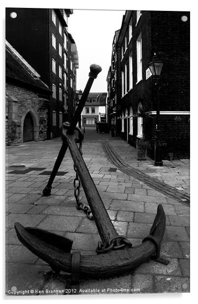 Anchor in Poole Quay Acrylic by Oxon Images