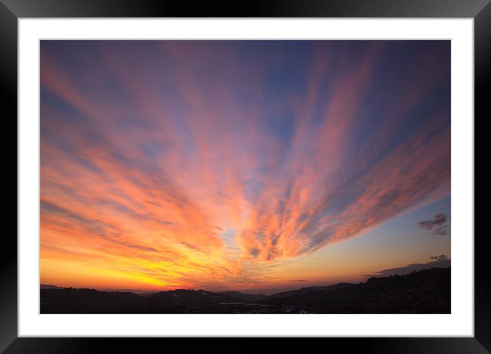 Fire in the sky Framed Mounted Print by Ian Middleton