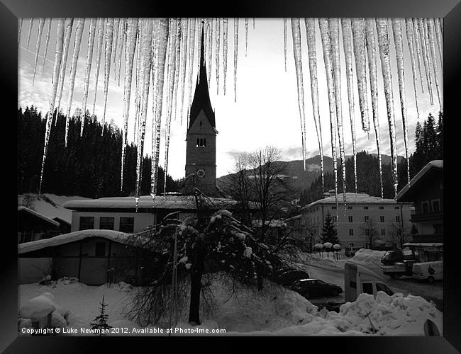 Huttau Austria icicles Framed Print by Luke Newman