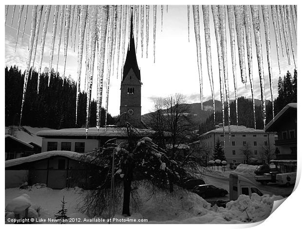 Huttau Austria icicles Print by Luke Newman