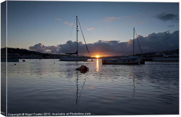 Teignmouth reflection Canvas Print by Creative Photography Wales