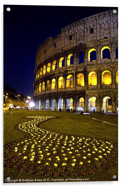 Colosseum at Night Acrylic by Matthew Bates