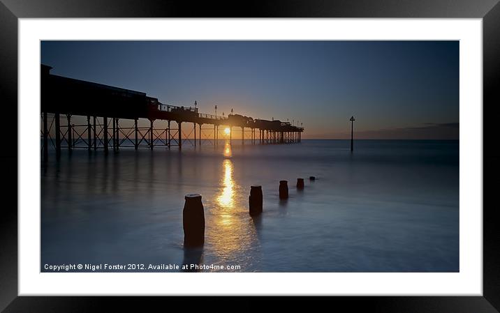 Teignmouth Pier Dawn Framed Mounted Print by Creative Photography Wales
