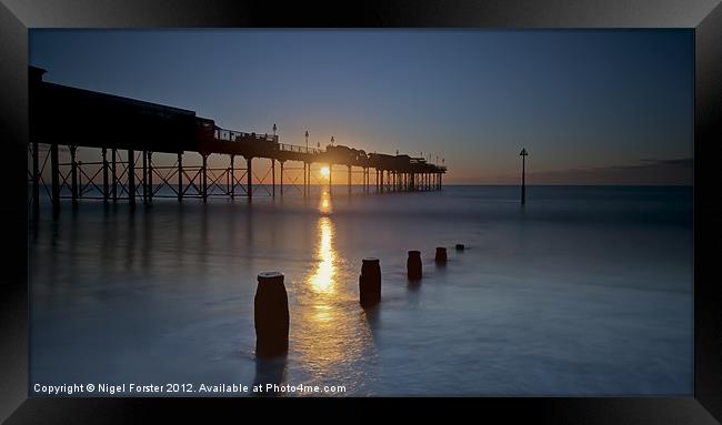 Teignmouth Pier Dawn Framed Print by Creative Photography Wales