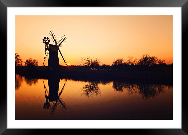 Reflecting Times on the Broads Framed Mounted Print by Paul Macro