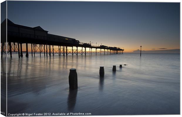 Teignmouth Pier Canvas Print by Creative Photography Wales