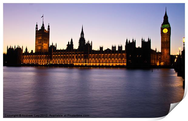Houses of Parliament Print by Andrew Ley