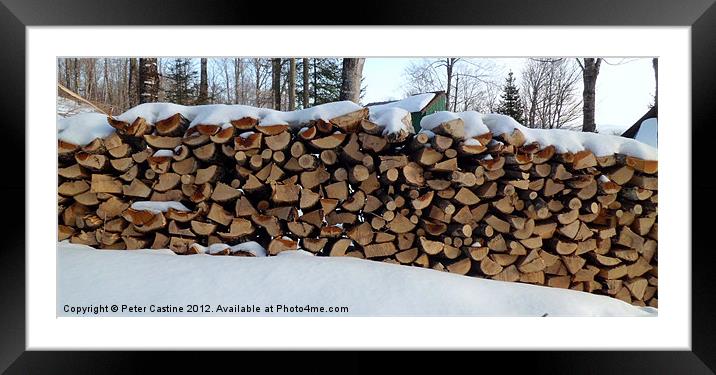 Stack of Firewood Framed Mounted Print by Peter Castine