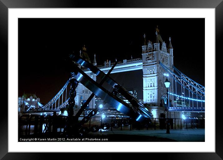 Sundial and Tower Bridge Framed Mounted Print by Karen Martin