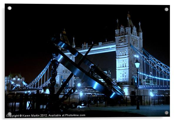 Sundial and Tower Bridge Acrylic by Karen Martin