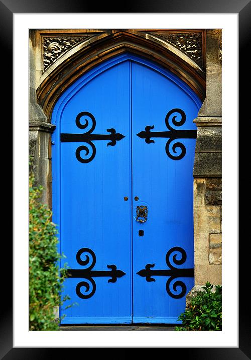 Blue door Framed Mounted Print by Milena Barczak