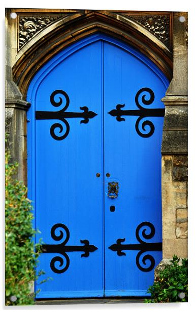 Blue door Acrylic by Milena Barczak