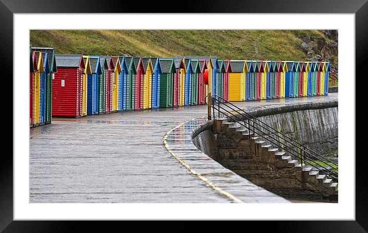 Deserted Beach Huts at Whitby Framed Mounted Print by Keith Barker