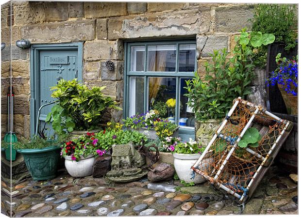 Cottage at Robin Hood Bay Canvas Print by Keith Barker