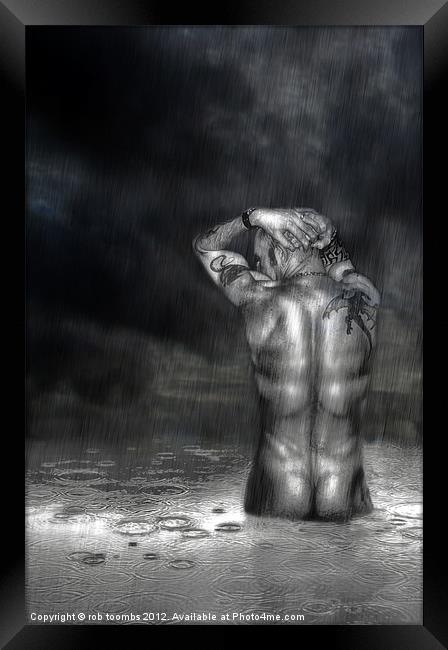 NAKED RAIN Framed Print by Rob Toombs