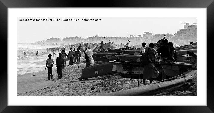 Marina Beach Chennai India Framed Mounted Print by john walker