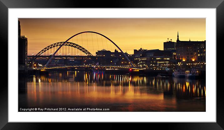 Sunset Time On the Tyne Framed Mounted Print by Ray Pritchard