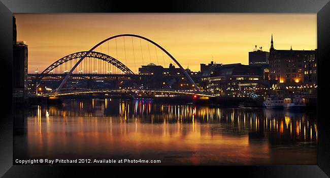 Sunset Time On the Tyne Framed Print by Ray Pritchard