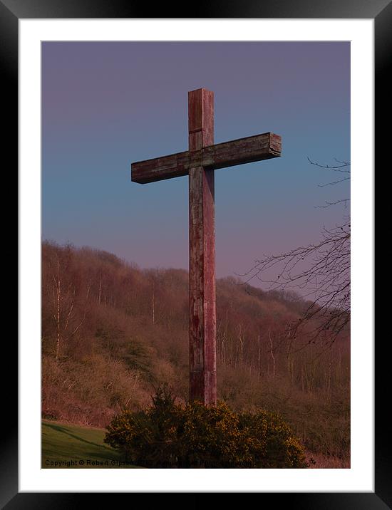 Cross of wood. Framed Mounted Print by Robert Gipson
