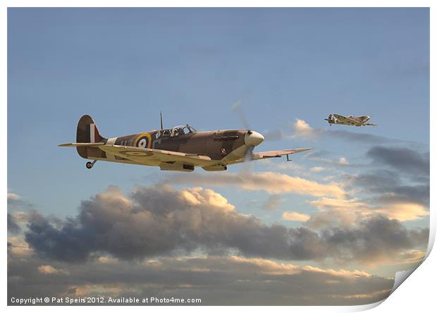 Spitfires- Day is Done Print by Pat Speirs