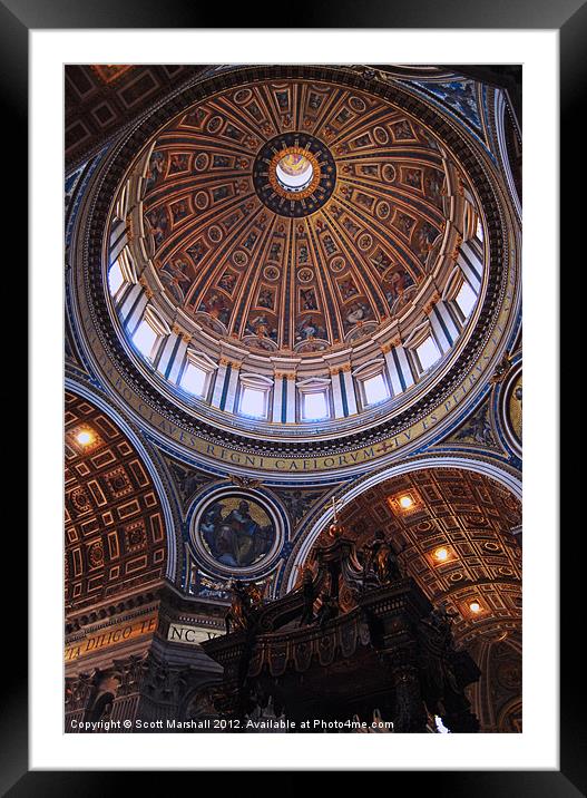 Dome of St Peter's, Vatican City Framed Mounted Print by Scott K Marshall