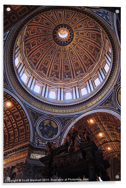 Dome of St Peter's, Vatican City Acrylic by Scott K Marshall