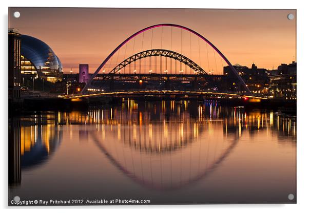 The Tyne Bridges Acrylic by Ray Pritchard