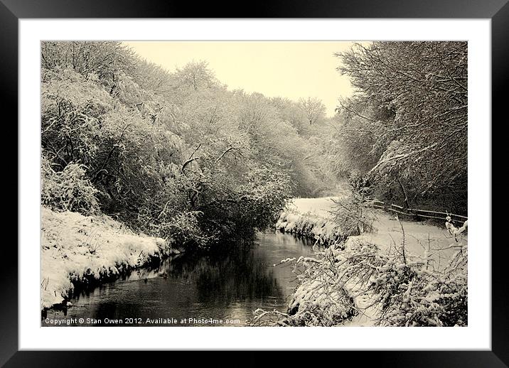 Sankey Brook In Winter. Framed Mounted Print by Stan Owen
