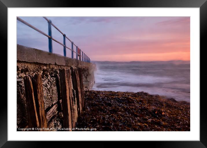 Wintery Waves at Sunrise Framed Mounted Print by Chris Frost