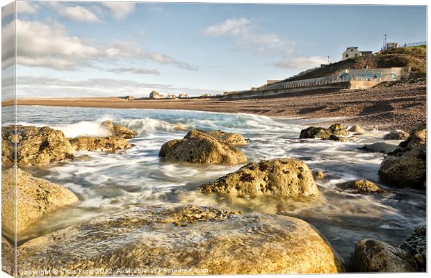 The Cove at Chesil Canvas Print by Chris Frost