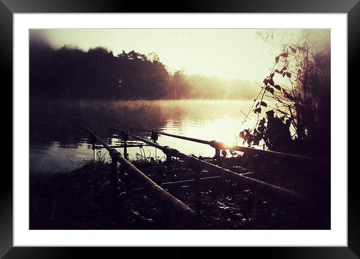 Fishing at Sunrise Framed Mounted Print by Simon Wrigglesworth
