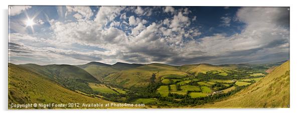 Fan Brycheiniog panorama Acrylic by Creative Photography Wales