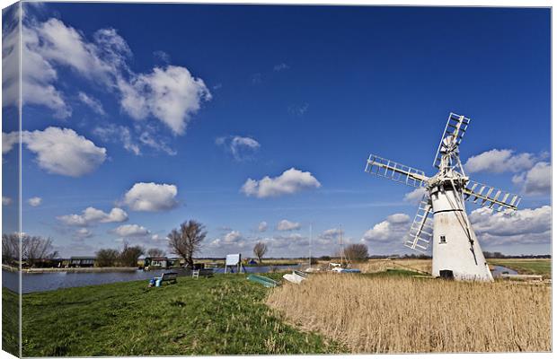 Spring Skies over Thurne Canvas Print by Paul Macro