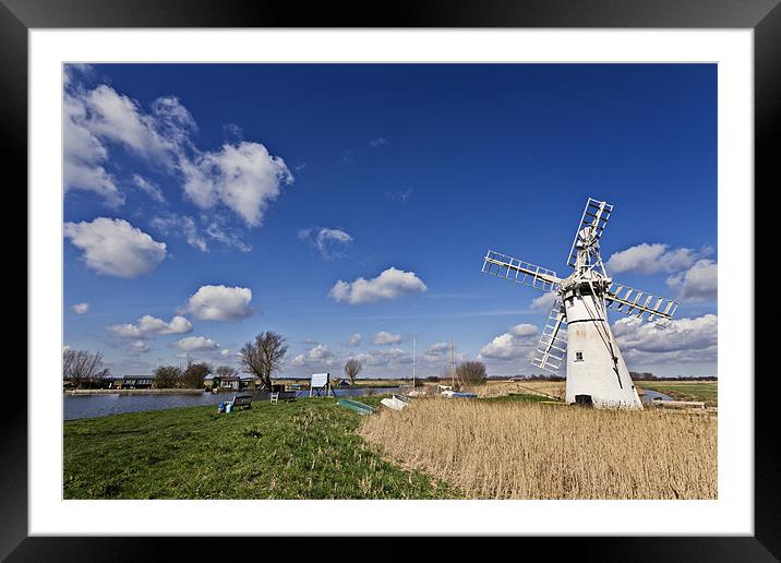 Spring Skies over Thurne Framed Mounted Print by Paul Macro
