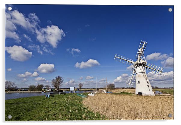 Spring Skies over Thurne Acrylic by Paul Macro