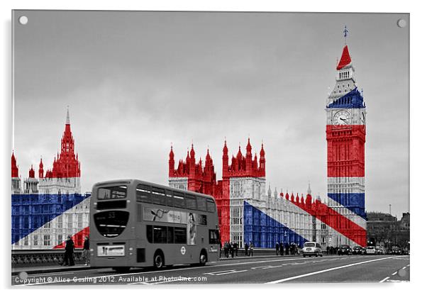 Big Ben Union Jack Acrylic by Alice Gosling