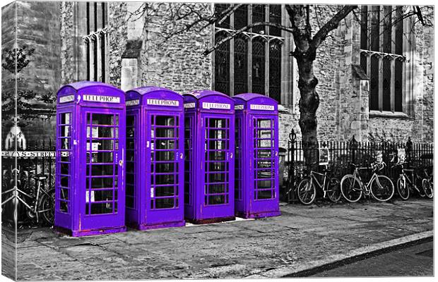Purple Phone Boxes Canvas Print by Paul Macro
