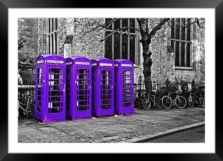 Purple Phone Boxes Framed Mounted Print by Paul Macro