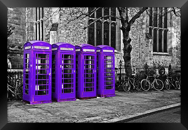 Purple Phone Boxes Framed Print by Paul Macro