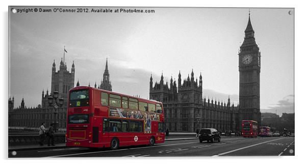 Red London Buses at Westminster Acrylic by Dawn O'Connor