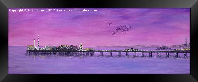Purple Palace Pier Framed Print by Sarah Bonnot